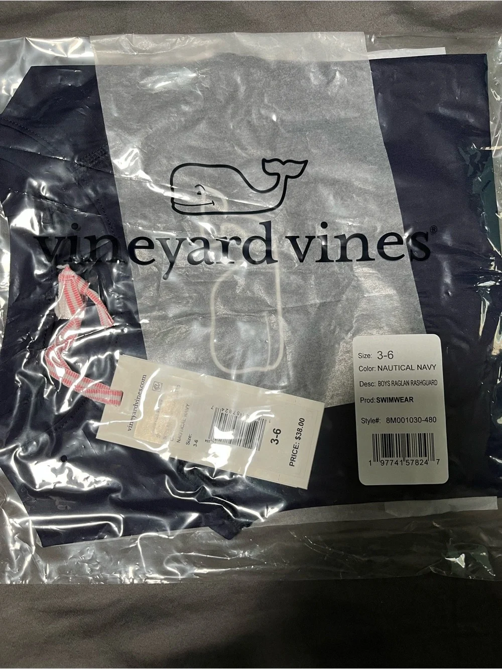 Vineyard Vines Baby Raglan Rashguard Nautical Navy